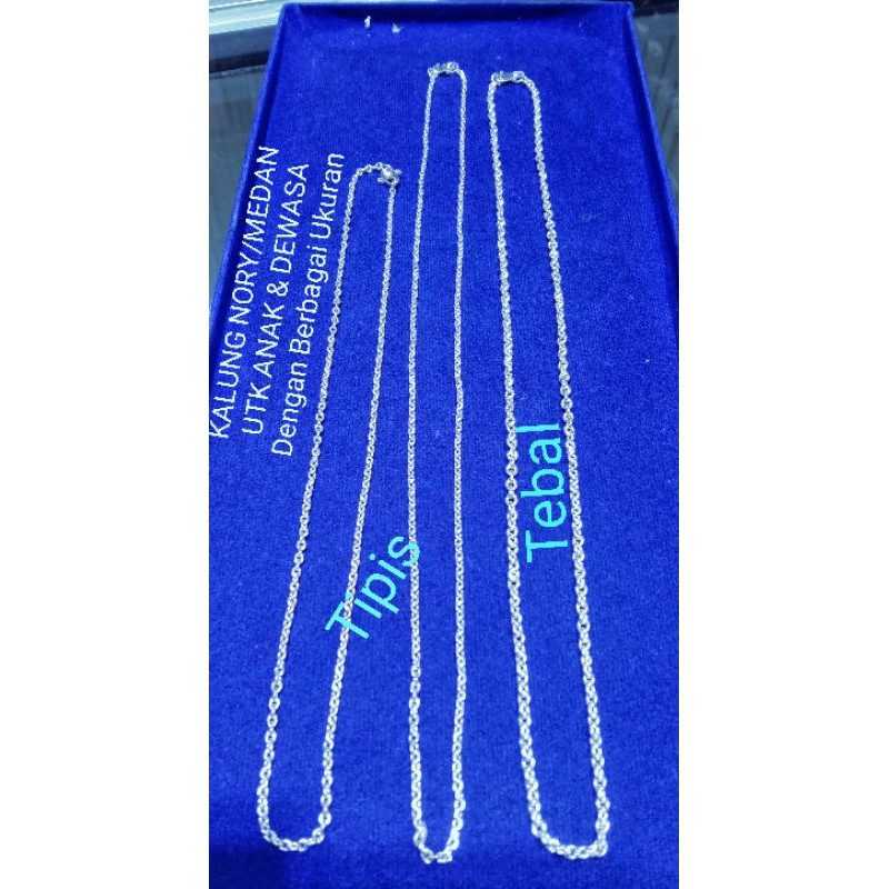 Kalung rantai NORY  utk cowok/cewek BAHAN PERAK MURNI