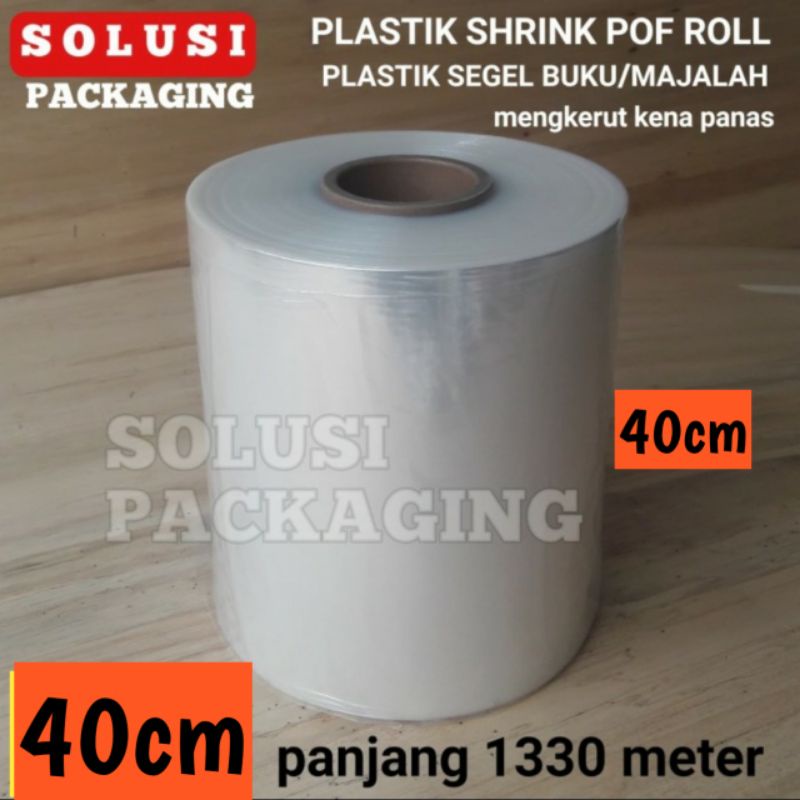 PLASTIK SEGEL TIPIS POF 40CM 1332 METER | PLASTIK BUNGKUS KETAT SHRINK BUKU HP MAJALAH WRAP