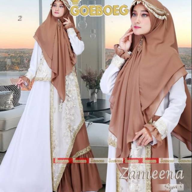 READY GAMIS SET KHIMAR BUSUI ZAMEENA by Goeboeg