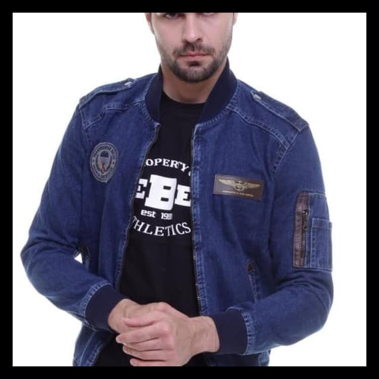 Ina jaket bomber pria bomber cowok jaket levis pria levis cowok bomber ori - Biru, M BIG SALE Kode