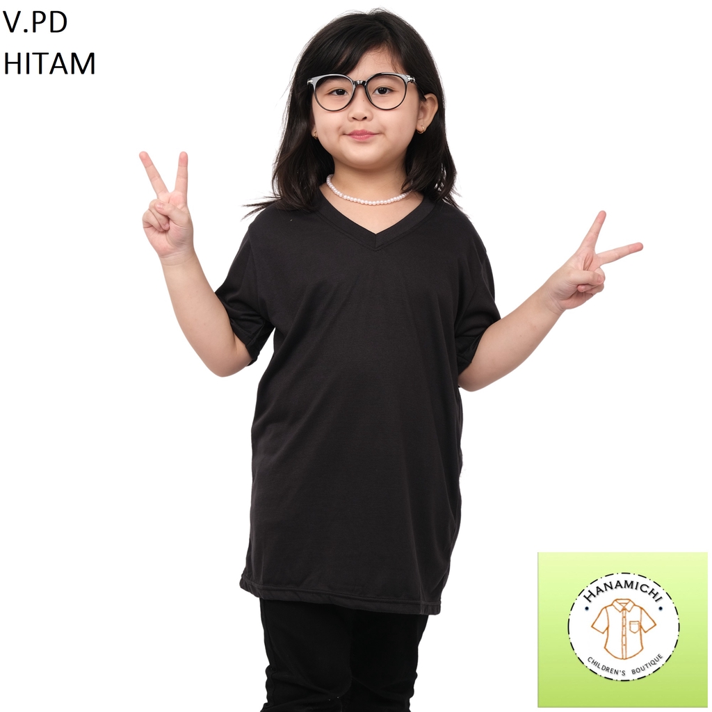 Hanamichi V.PD Kaos V neck Anak Lengan Pendek Polos