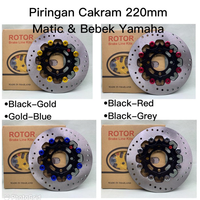 Big Promo Piringan Cakram Disc Brake Black Floating CNC 220 mm lobang 4 RT-31 ROTOR