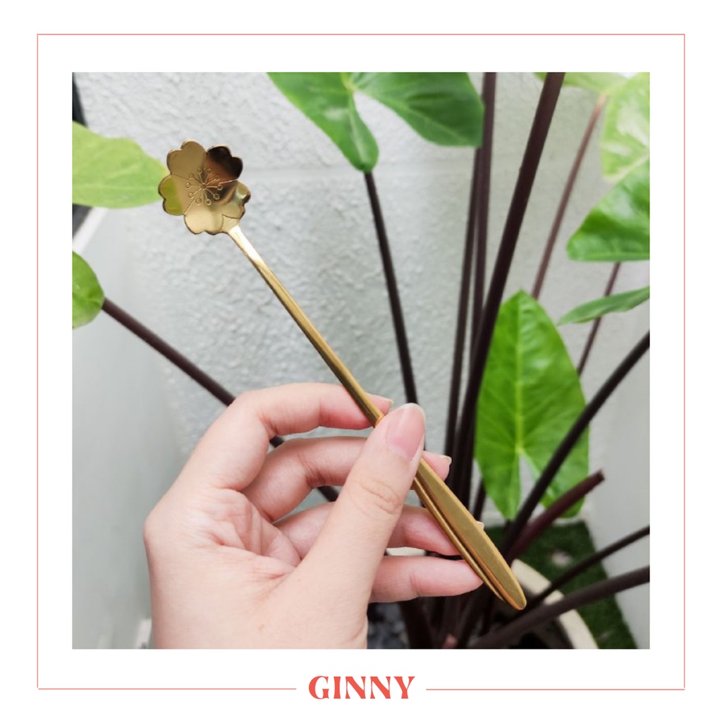 Starbucks Golden Sakura Coffee Tea Spoon | Sendok Kopi Teh Starbucks Sakura Emas | Original Imported