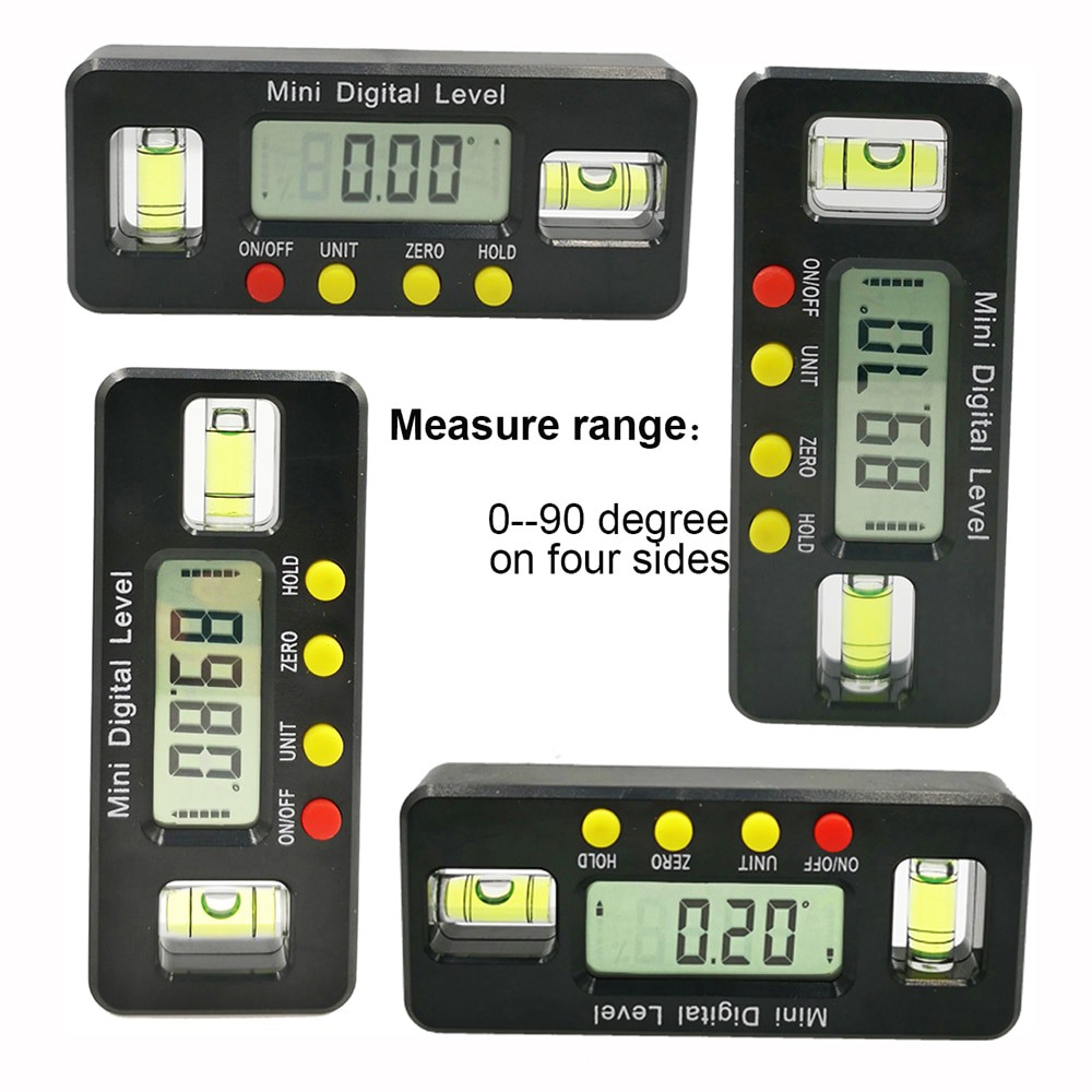 GEMRED Alat Ukur Sudut Kemiringan Digital Inclinometer Level with Magnetics Angle Measuring - Black - 7RHA37BK