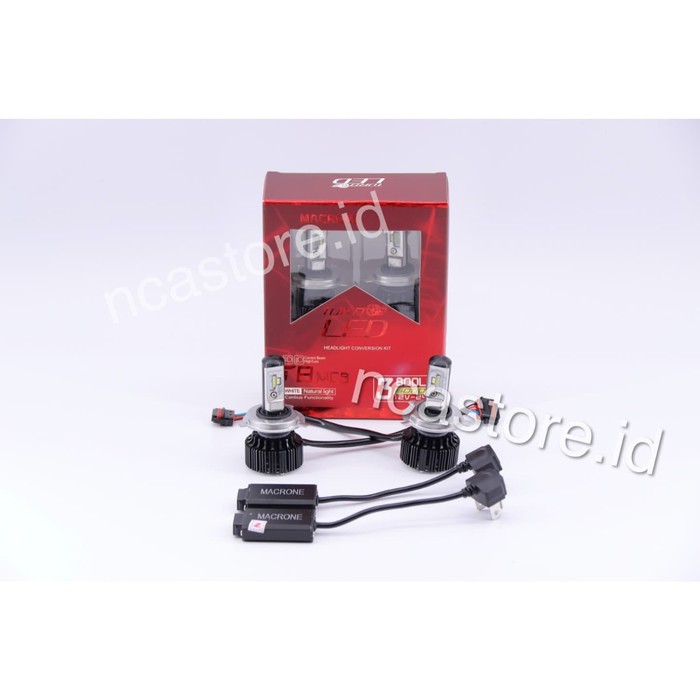 LAMPU LED T8 MACRONE HEADLIGHT MOBIL H4 6000K