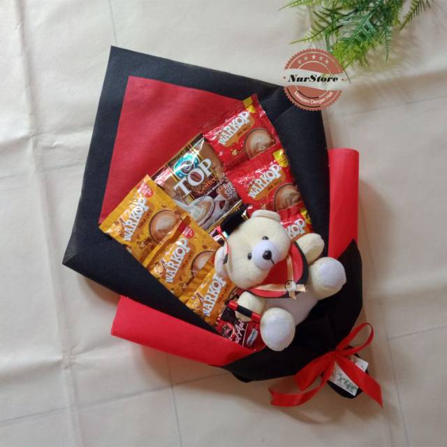 Buket kopi// buket snack kopi//Buket boneka kopi// buket jajan// buket murah// hadiah wisuda