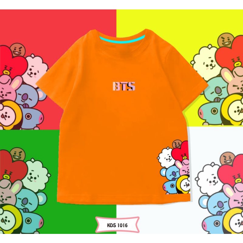 KAOS ANAK BTS CEWE COWO/LAOS ANAK BT21 UNISEX COTTON 24S ANTIBAKTERIAL