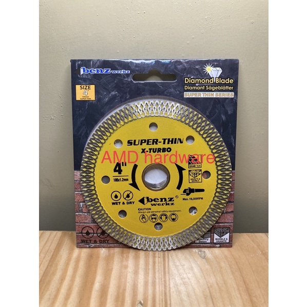 DIAMOND WHEEL TURBO BATIK BENZ SUPER THIN MATA GERINDA POTONG KERAMIK GRANIT MARMER BATU X-TURBO 4" 