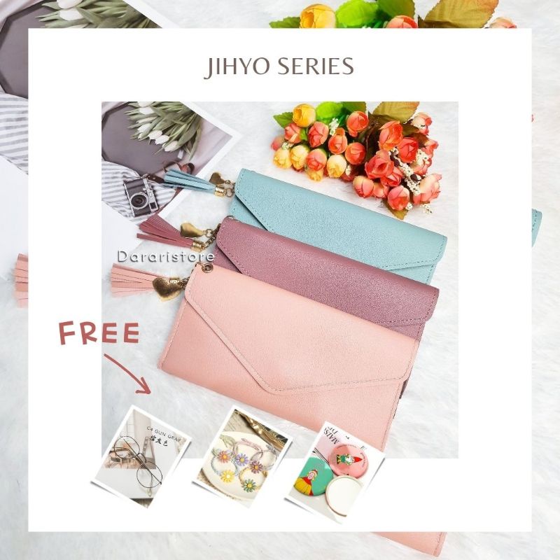 Jihyo dompet wanuta panjang korean fashion by dararistore free pouch