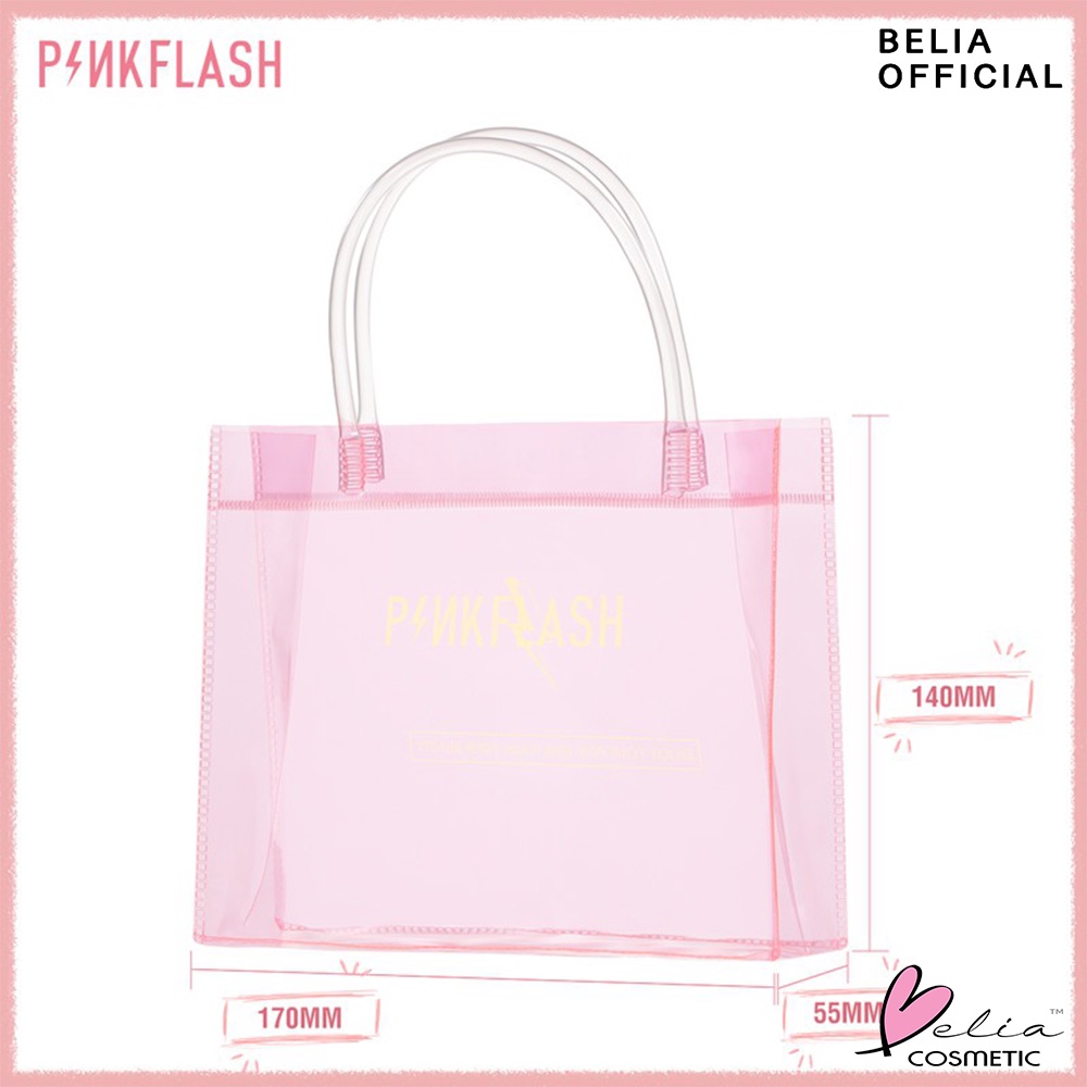 ❤ BELIA ❤ PINKFLASH PVC PINK Handbag | Waterproof PF-PVC BAG Travel Pouch | Cosmetic Pouch Bag Transparant