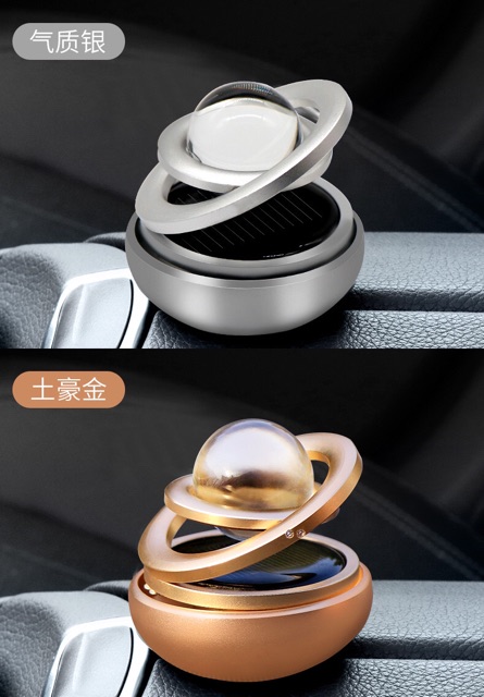 Aksesoris dan Parfum Mobil Tenaga Matahari Berputar Otomatis Dengan Bola Kristal Premium Version
