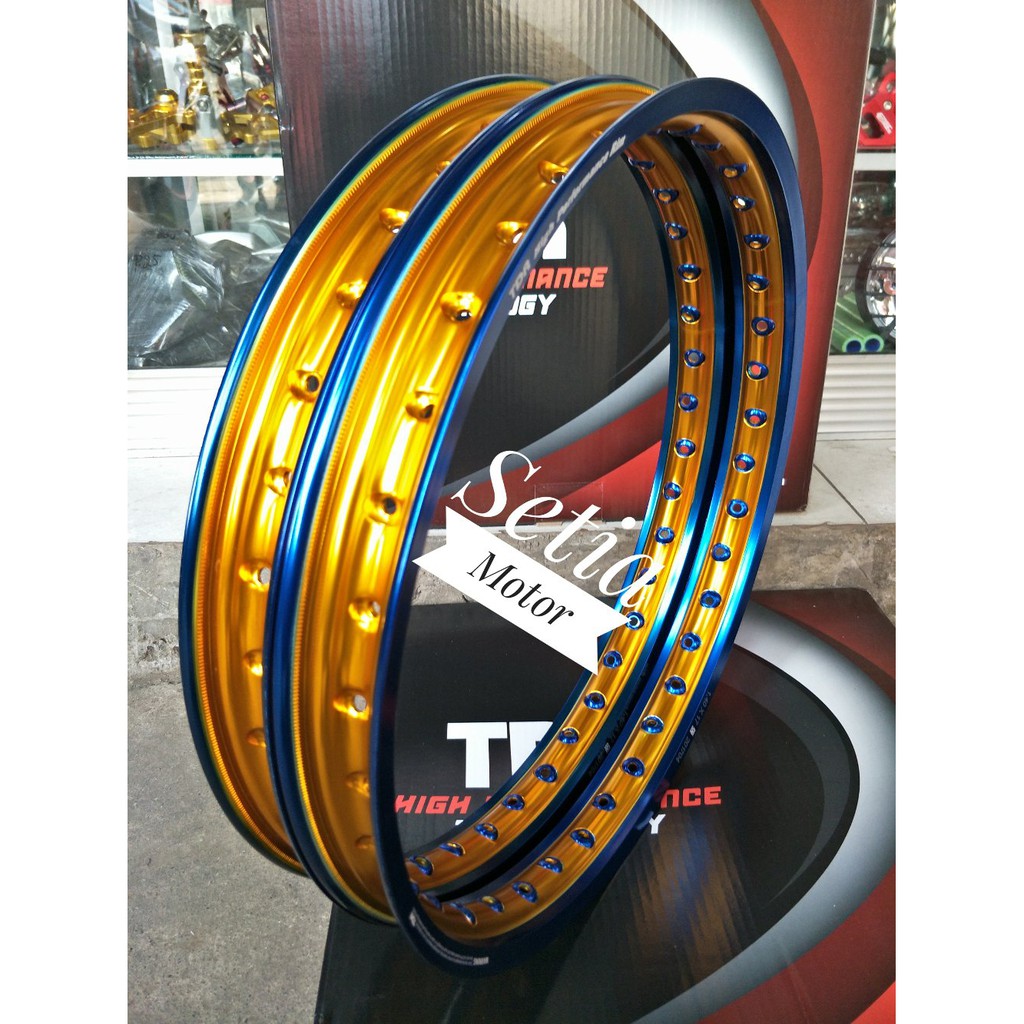 Velg Tdr Biru Black Blue Hitam 2 Tone Ring 17 Velg Jari Jari