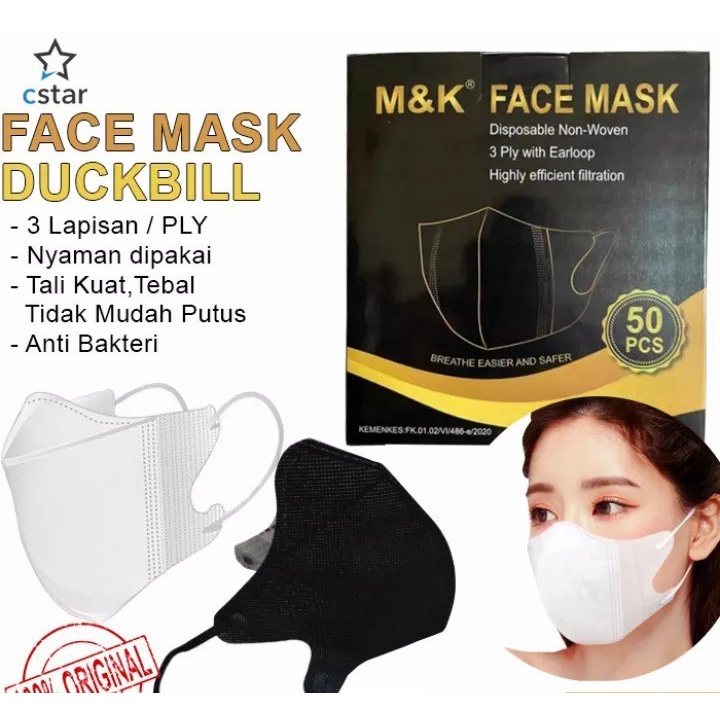 masker M$K Duckbill 3ply  1 kotak isi 50pcs klawalitas ok