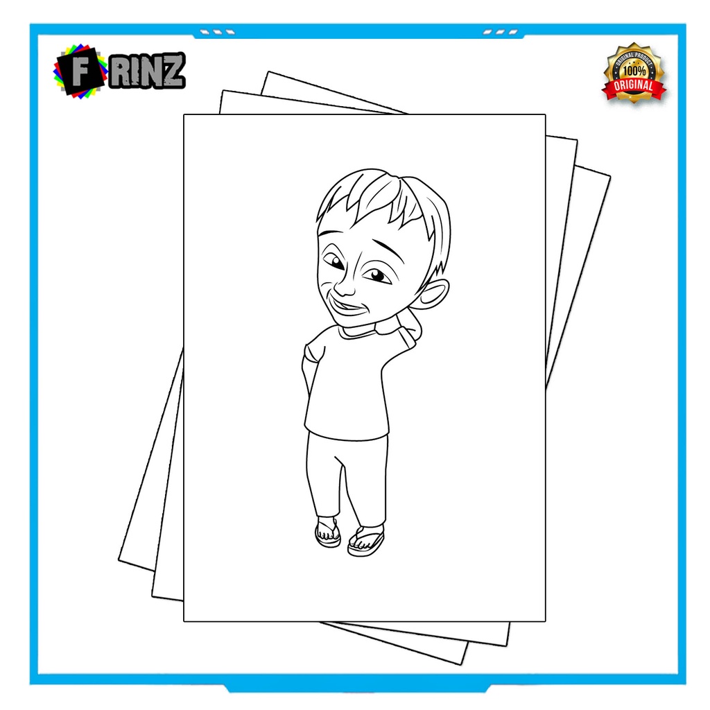 Gambar Sketsa Mewarnai ~ 07 . Upin Ipin Part 1 / Seketsa Lukis / Drawing Sketch / Menggambar-15