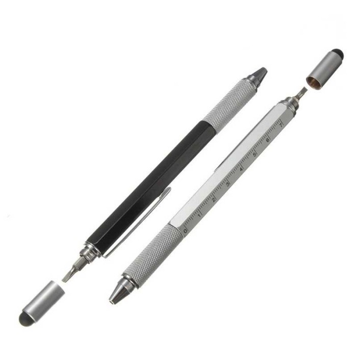 

Wow Pena Multifungsi Plastik Stylus + Penggaris + Level + Obeng - Silver Bergaransi