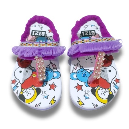 Sandal Bayi Motif BT21 Model Jepit Dayak Terbaru