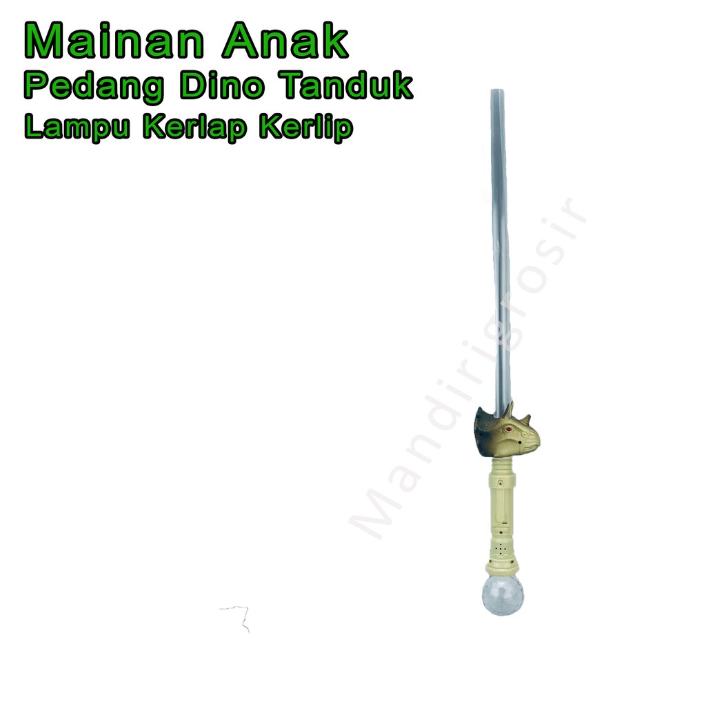 Pedang Dino Tanduk *Mainan * Pedang Lampu kerlap kerlip * 72cm