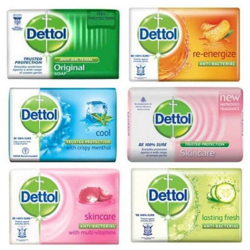 Dettol Sabun Batang All Variant 60gr &amp; 100gr~ Sabun Dettol 100% Original