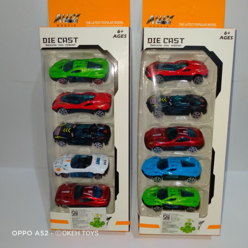 1 pak isi 5 pcs mobil die-cast metal alloy