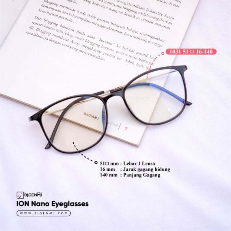 KACAMATA ION NANO BIGENMI PREMIUM BLACK  SILVER