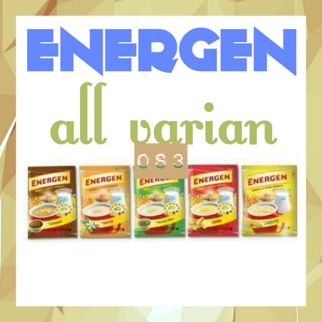 

《OS3》 Energen KEMASAN BARU 32 gram | COKLAT | VANILA | JAGUNG | JAHE | KACANG HIJAU |