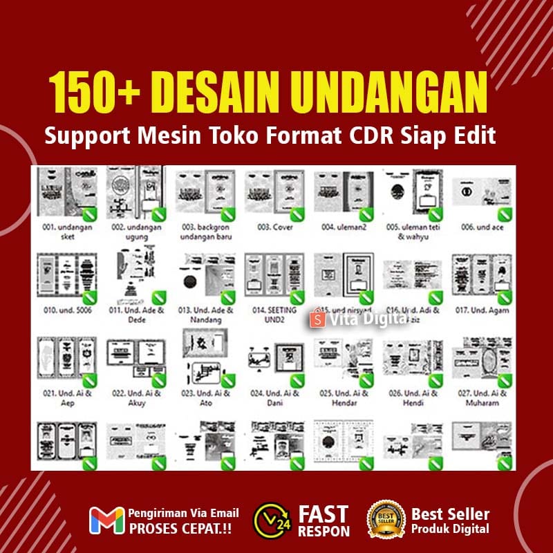 150+ Template Undangan Desain support Mesin Toko Editable CorelDraw