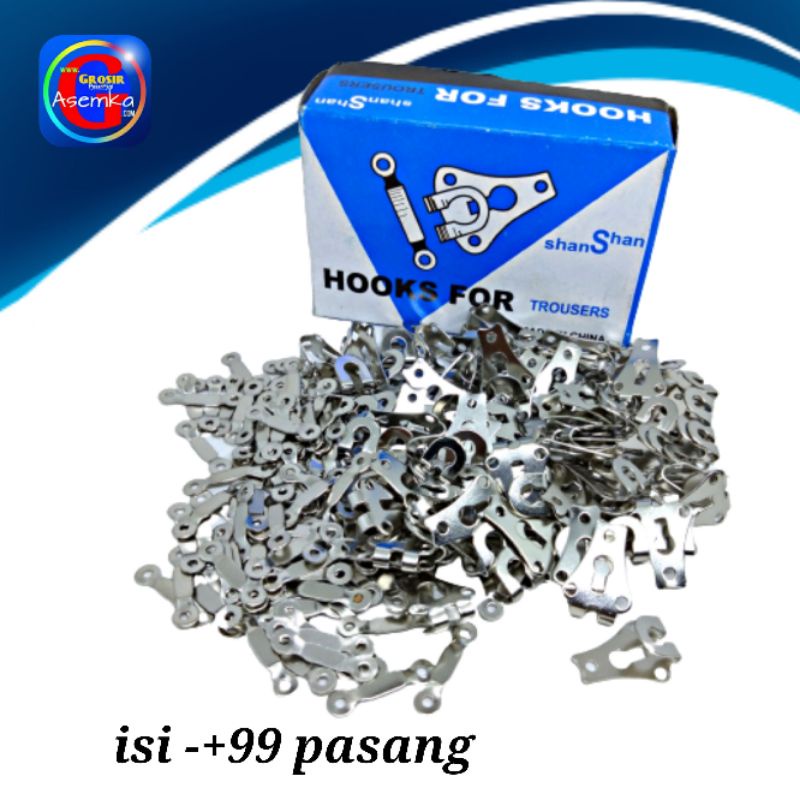 GPA 99pcs Kancing Pengait Celana Bahan Hooks for trousers Grosir 1bok