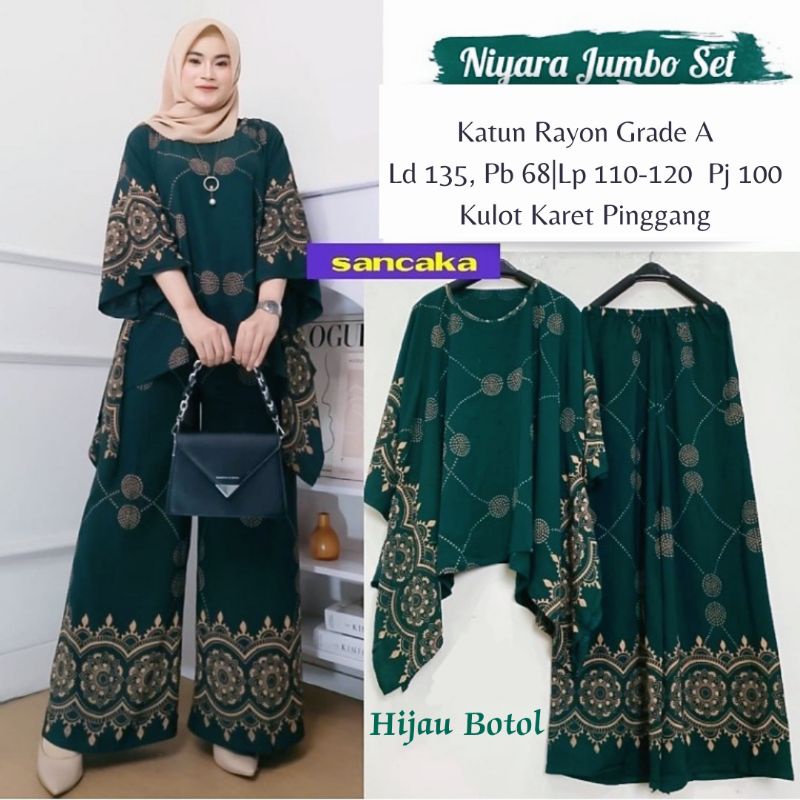 SETELAN WAKA ONE SET WAKAWAKA RAYON PREMIUN JUMBO TERBARU