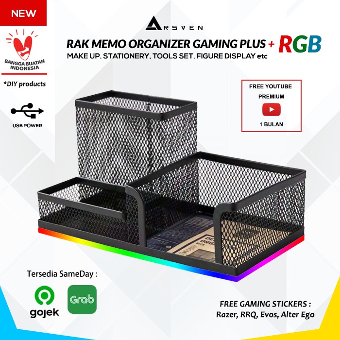 

READY Stand Rak Desk Gaming Organizer RGB/Alat Tulis Desk Stationary DIY BERKUALITAS