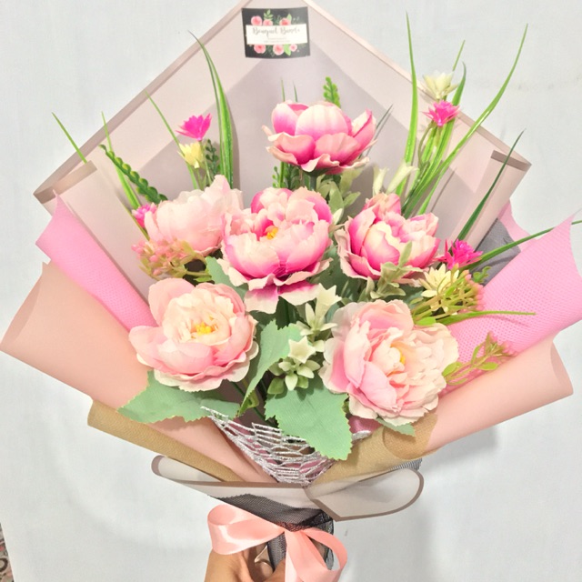 Buket bunga palsu premium
