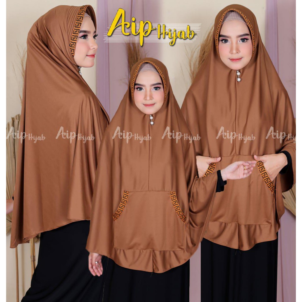 HIJAB INSTANT JUMBO SAKU FENDI ORI AIP DAN NAFISHA