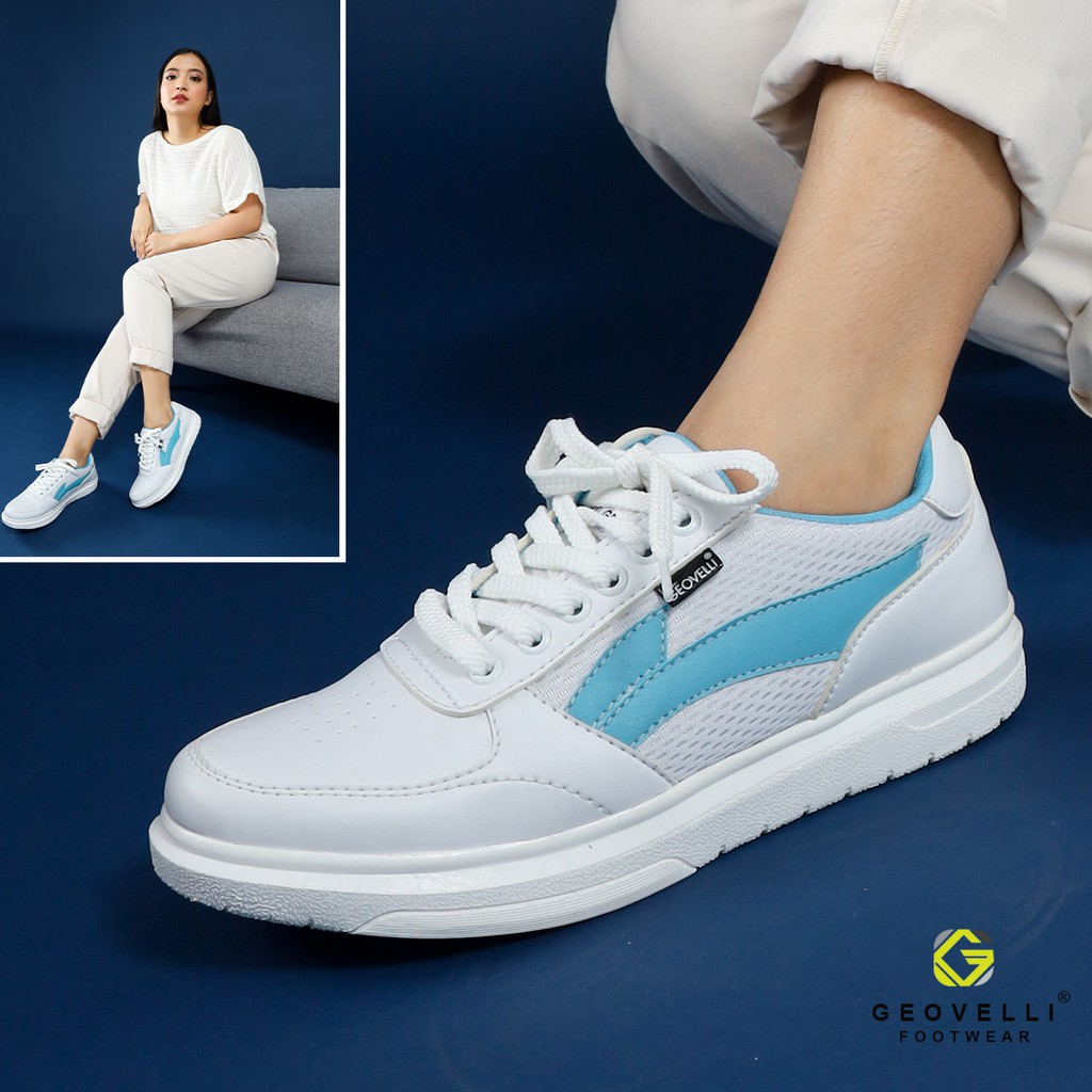 GEOVELLI WANITA - Sneakers Original Wanita Lokal Premium Quality Model White Kekinian Nyaman Dipakai