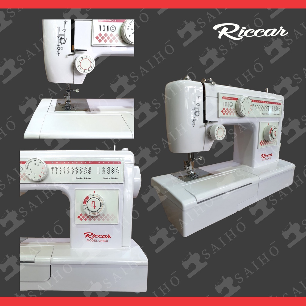 RICCAR JH 653 Mesin Jahit Portable Multifungsi | JAPAN Quality