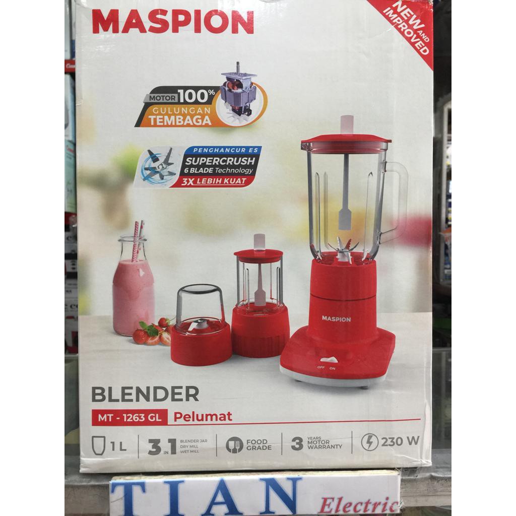 MASPION MT-1263 GL Blender Gelas 1 Liter 3in1