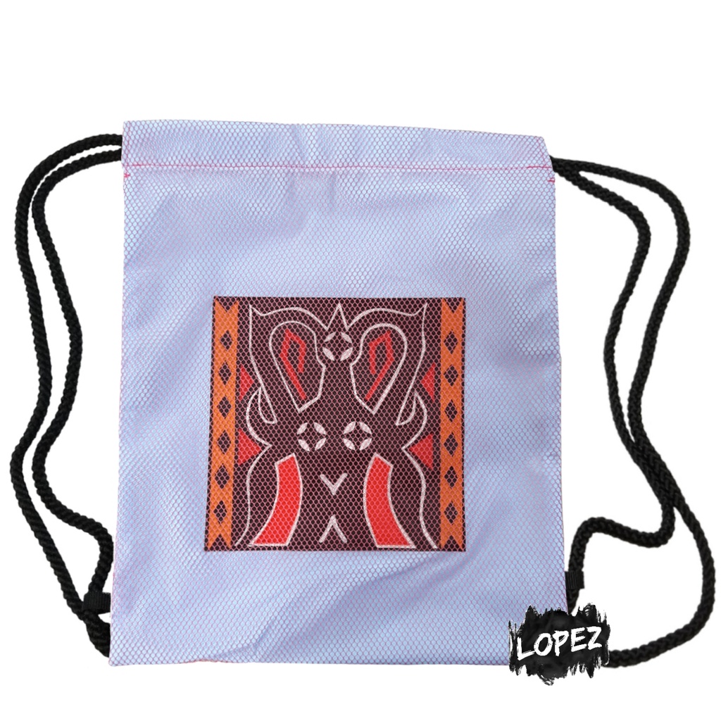 Tas Jaring Paqtedong Motif Ukir Toraja / Tas Ransel Tana Toraja / Backpack Tator / Drawstringbag  Te