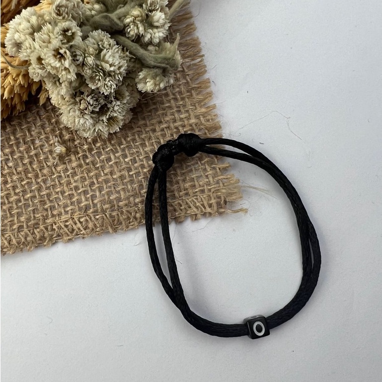 [GROSIR TERMURAH!] GELANG INISIAL HURUF DADU TALI SATIN / KOREA DAN GELANG POLOS-GELANG O