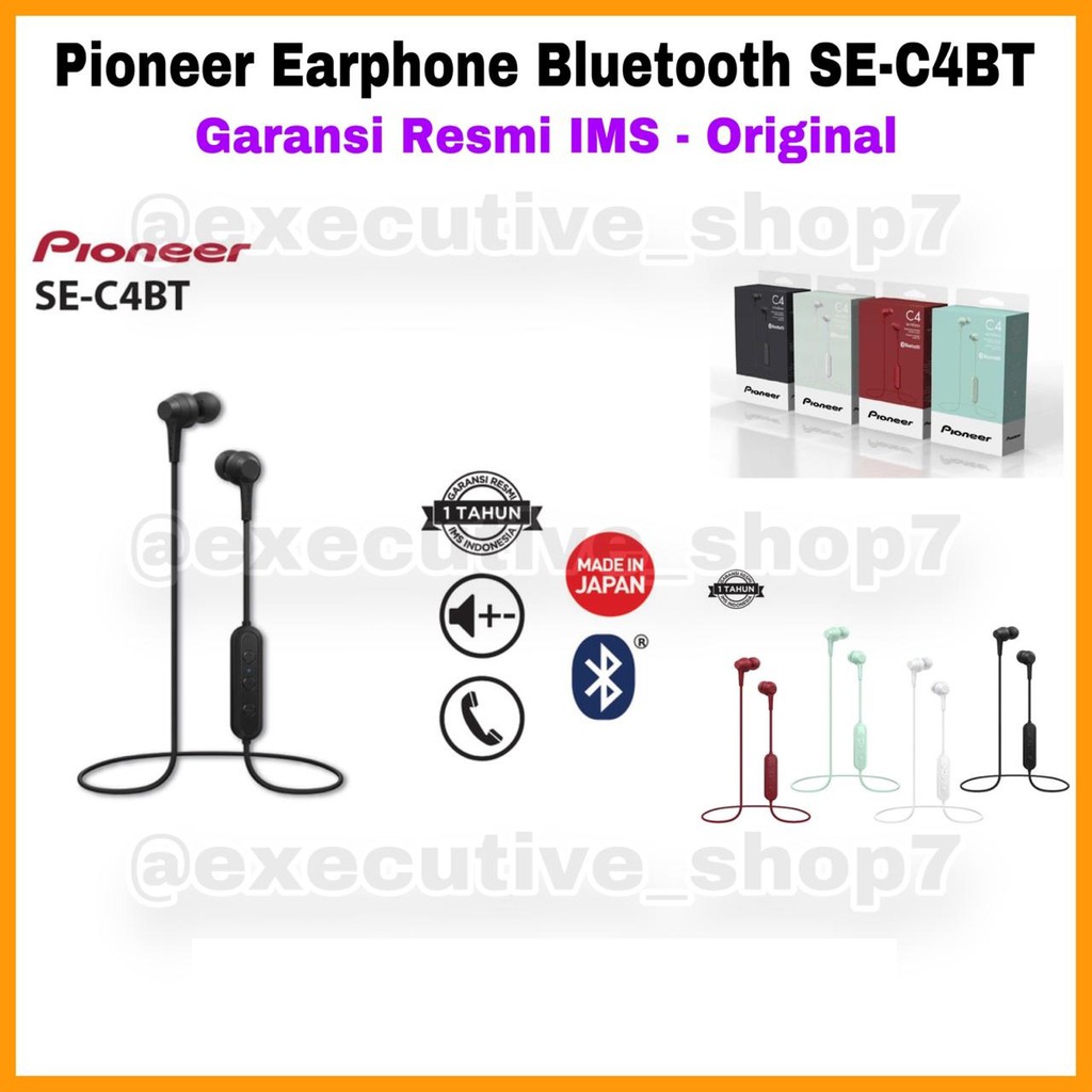 Pioneer Earphone Bluetooth SE-C4BT Garansi Resmi IMS - Original