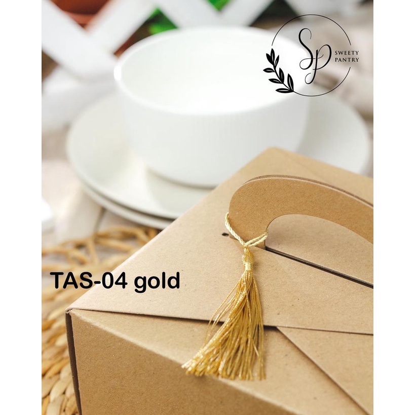 Tasel kecil ornamen gantungan hiasan box dus kotak kue 10 pcs - 1