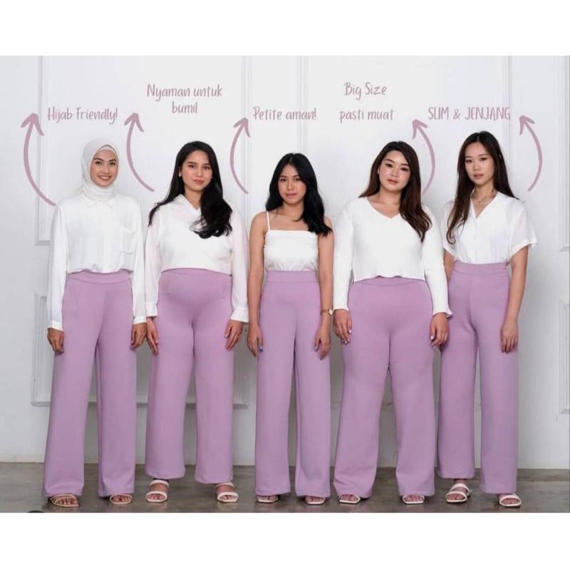 kulot lilac import bkk fit xxl | kulot jumbo Lilac pants lilac jumbo