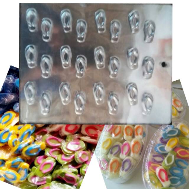 Cetakan Coklat Puding Mika Bentuk Sandal Japit