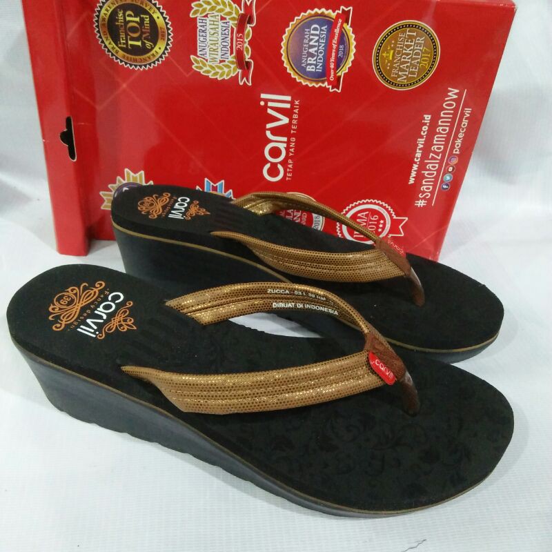 SENDAL WEDGES TERBARU CARVIL WANITA ZUCCA 36-40