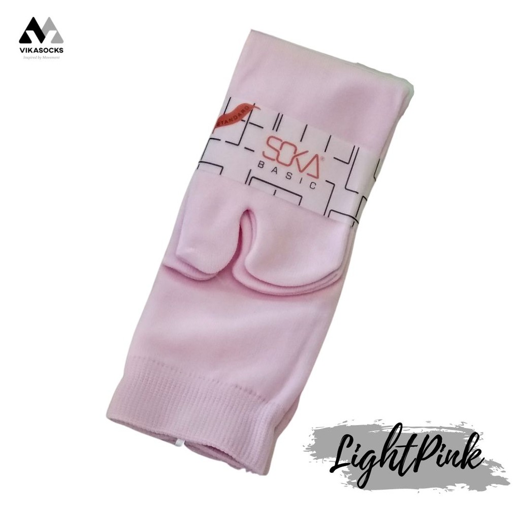 Kaos Kaki Soka Jempol Basic Wanita Hijab Muslimah Size M Pendek Warna Polos-M-LightPink|PinkMuda