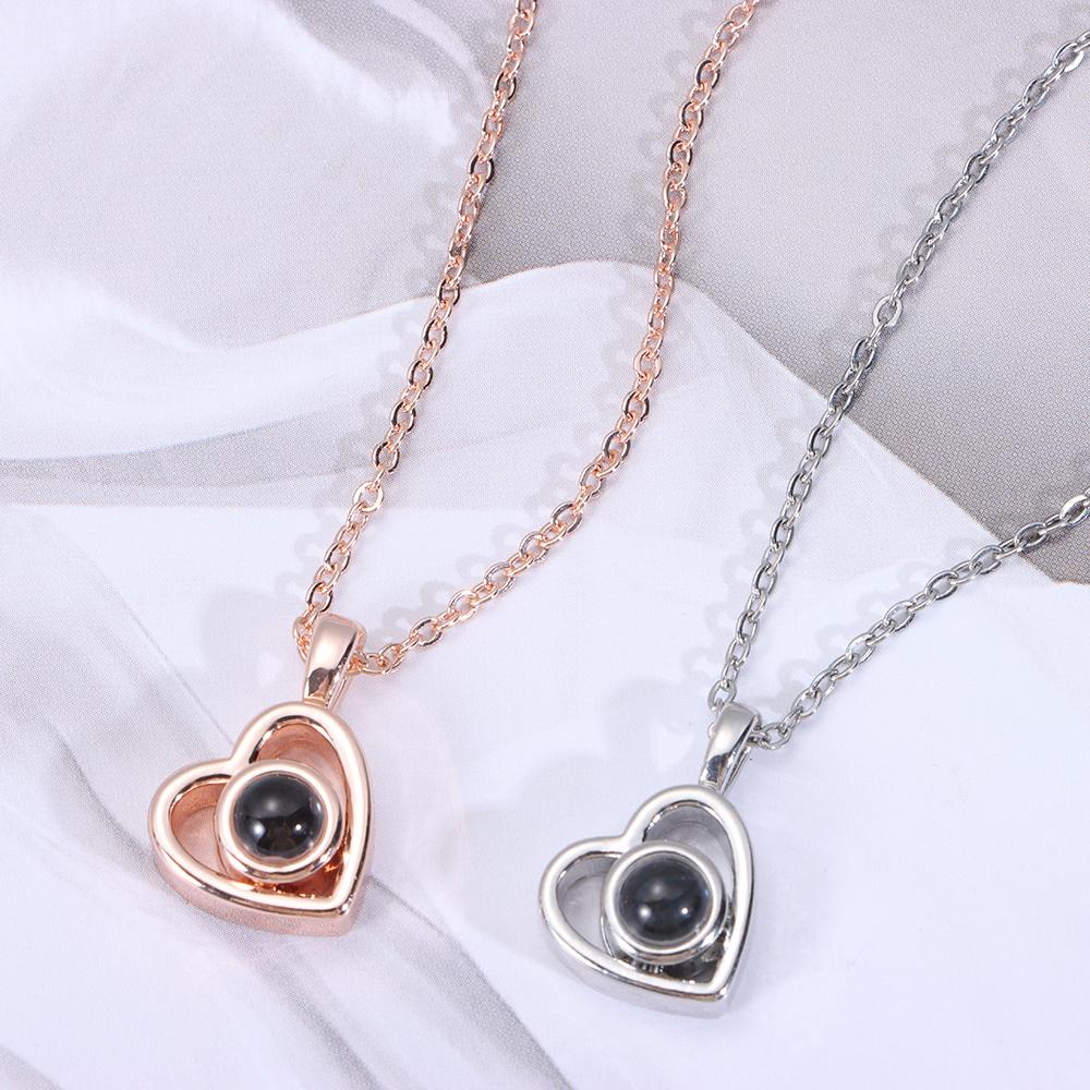 Hadiah Kalung Proyeksi LILY Kalung Klavikula Hari Valentine Stainless Steel