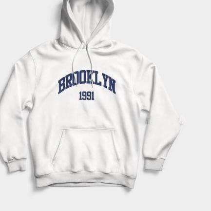 SWEATERBROOKLYN Hoodie Jumper Brooklyn 1991 Original (Plastisol) M -XXL (Pria & Wanita) Cotton Flace