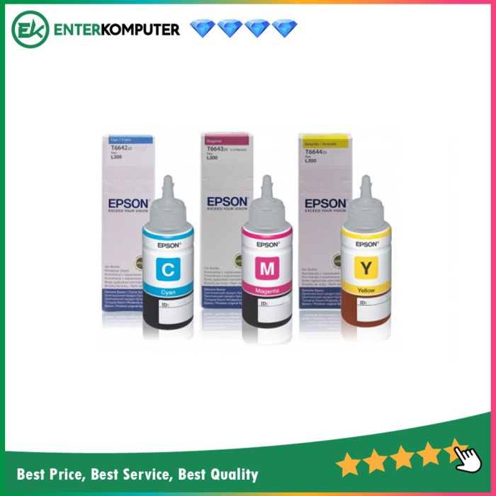 Tinta Epson L Series L110 L210 L310 L350 Etc - Cyan. Magenta. Yellow