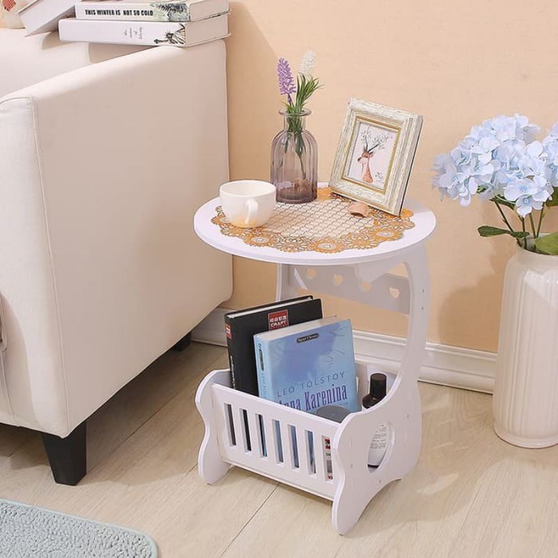 Teras Sudut Coffee Table Pojok Bulat Kamar Nakas Small Minimali murah baru makassar