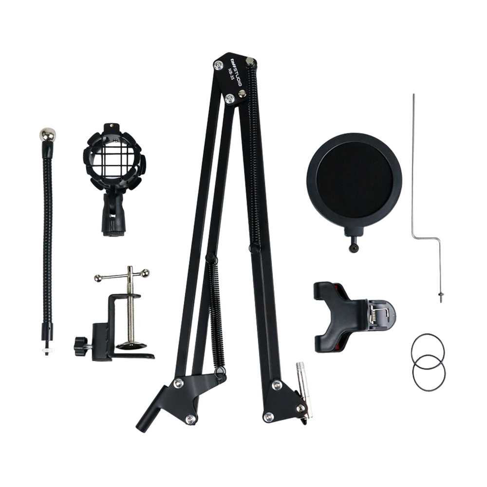 COD Paket Komplit Condenser Microphone Stand Holder 360 Lazypod+Clamp