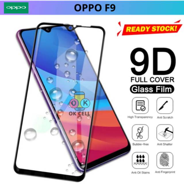 Tempered Glass 5D.9D OPPO F9.F9 Pro TG Anti Gores Kaca Full Layar Guard Screen Protector Premium