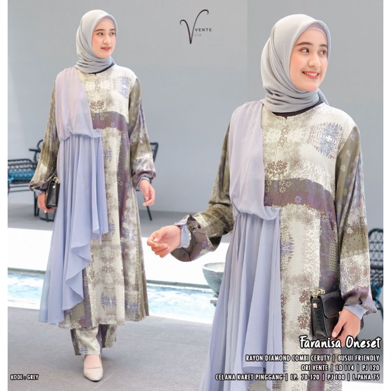 One Set LD 114 XXL Setelan Wanita Rayon Ceruty Pajamas Jumbo Setcel Daily Set Faranisa Oneset Vente 