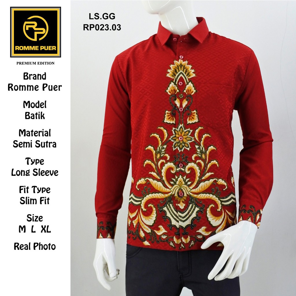 ROMMEPUER by POSTILLO Kemeja Batik Pria Premium Semi Sutera LSRP023.03